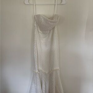 Hello Molly Strapless White Crochet Dress